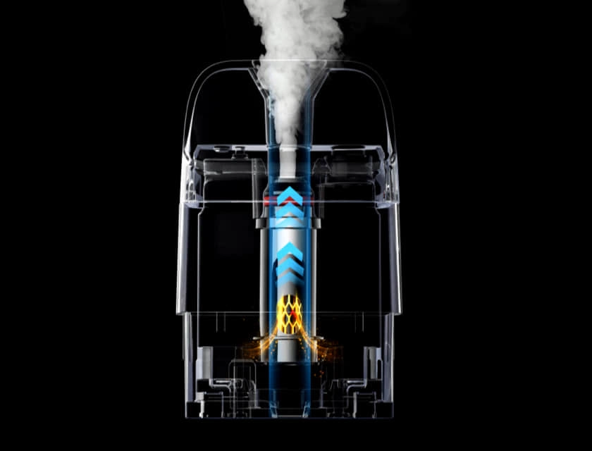 VAPORESSO COREX heating technology – delivering consistent flavor and vapor production in refillable vapes.