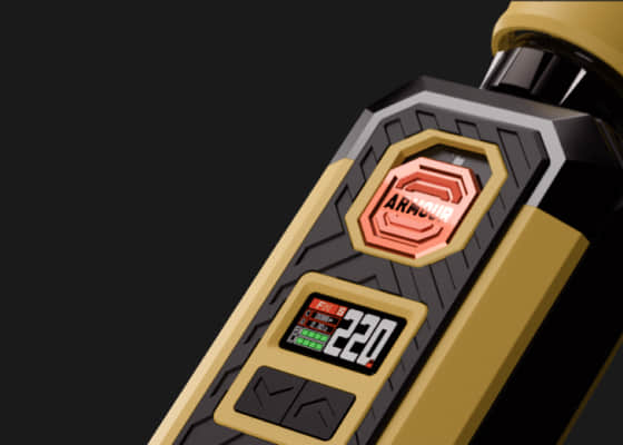 ARMOUR MAX vape mod with Uni-Lock security system, offering safe high wattage vaping. A top-tier pulse mode vape for direct to lung users.