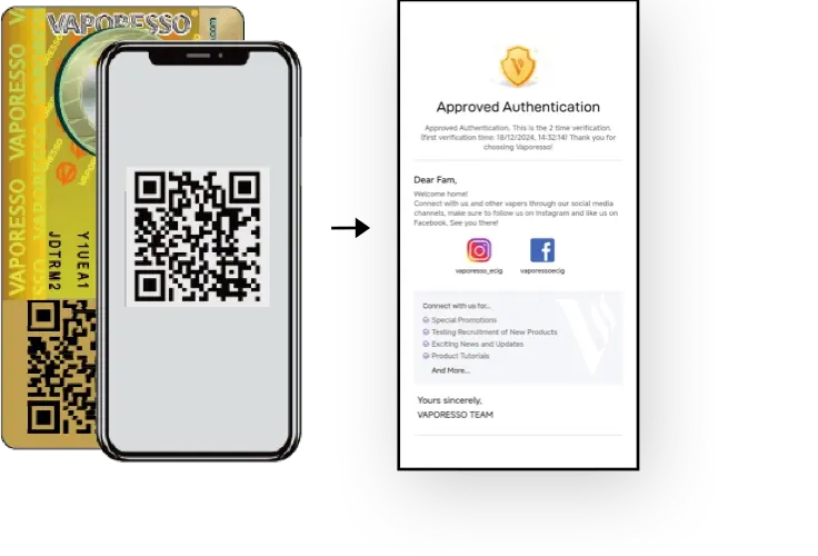 vaporesso product anti-counterfeiting verification